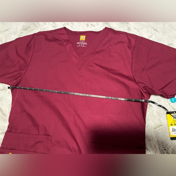 WonderWink Origins Maroon Wine Red Scrub Medical Top Work Uniform - Picture 2 of 11